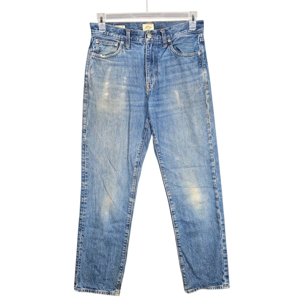 J. Crew‎ Jeans Men's 31x31 Actual  Relaxed Fit Classic Blue Distressed Faded